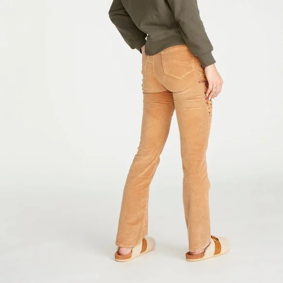 Driftwood Kelly Embroidered Bootcut Cord Pants in Falling Sunflower - Picture 6 of 10